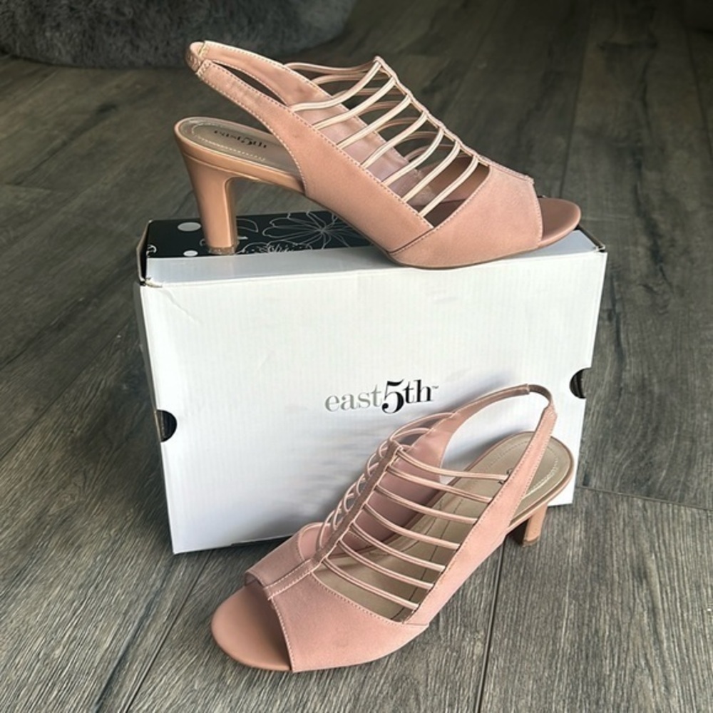 East 5th shoes size 10 soft rose colored strappy dressy heels